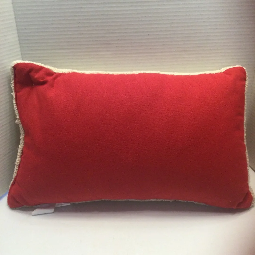 Hobby Lobby Christmas “Merry” Knit Throw Pillow Red Cream Sz 20”x12” NWT
